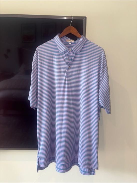 Peter Millar Other - Classic Men’s Polo Shirt in Light Blue & Pink Stripe